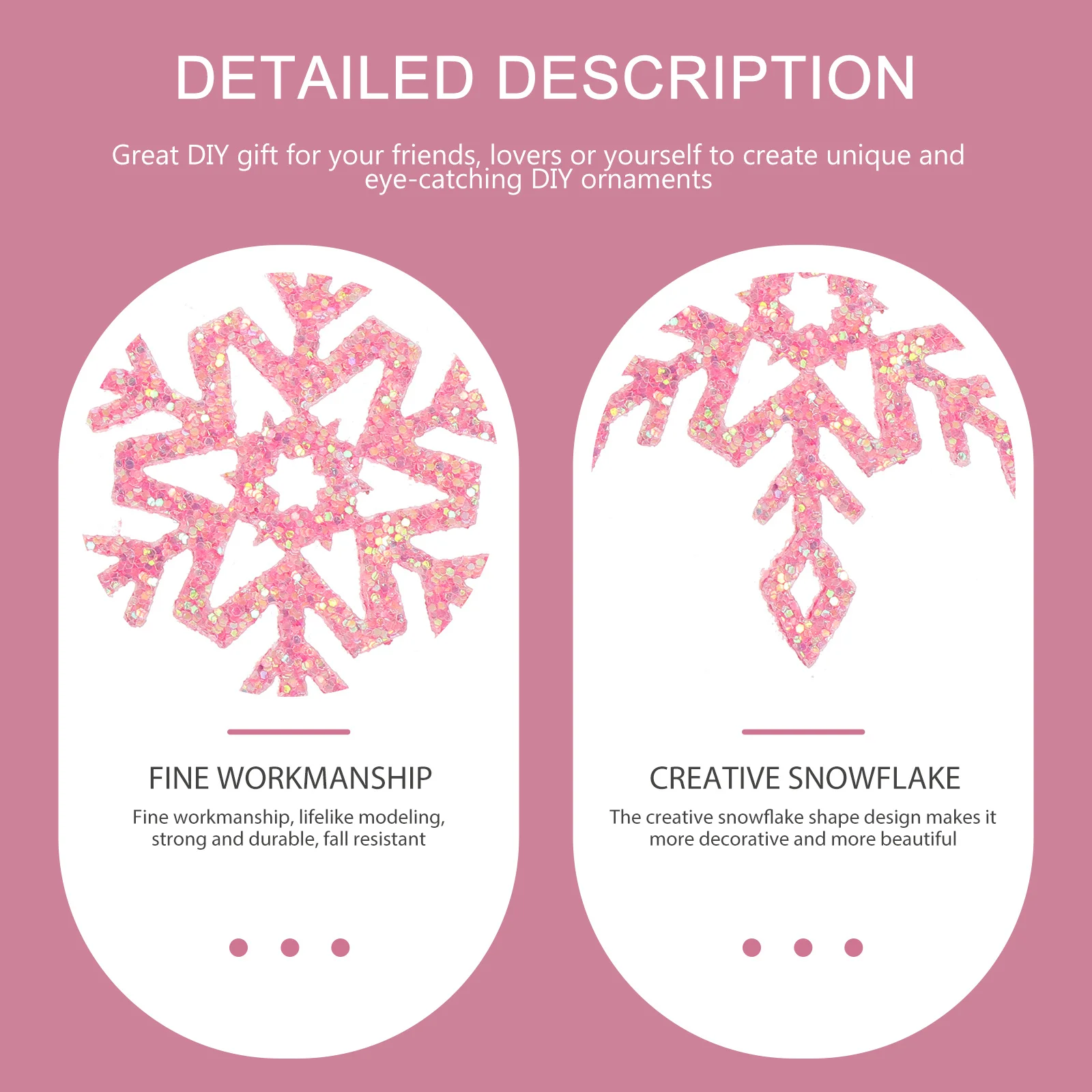 

50Pcs DIY Hair Clip Material Snowflake Patches for Clothing Accessories Cellphone Shell Decor Handicraft Headdress Making Kit