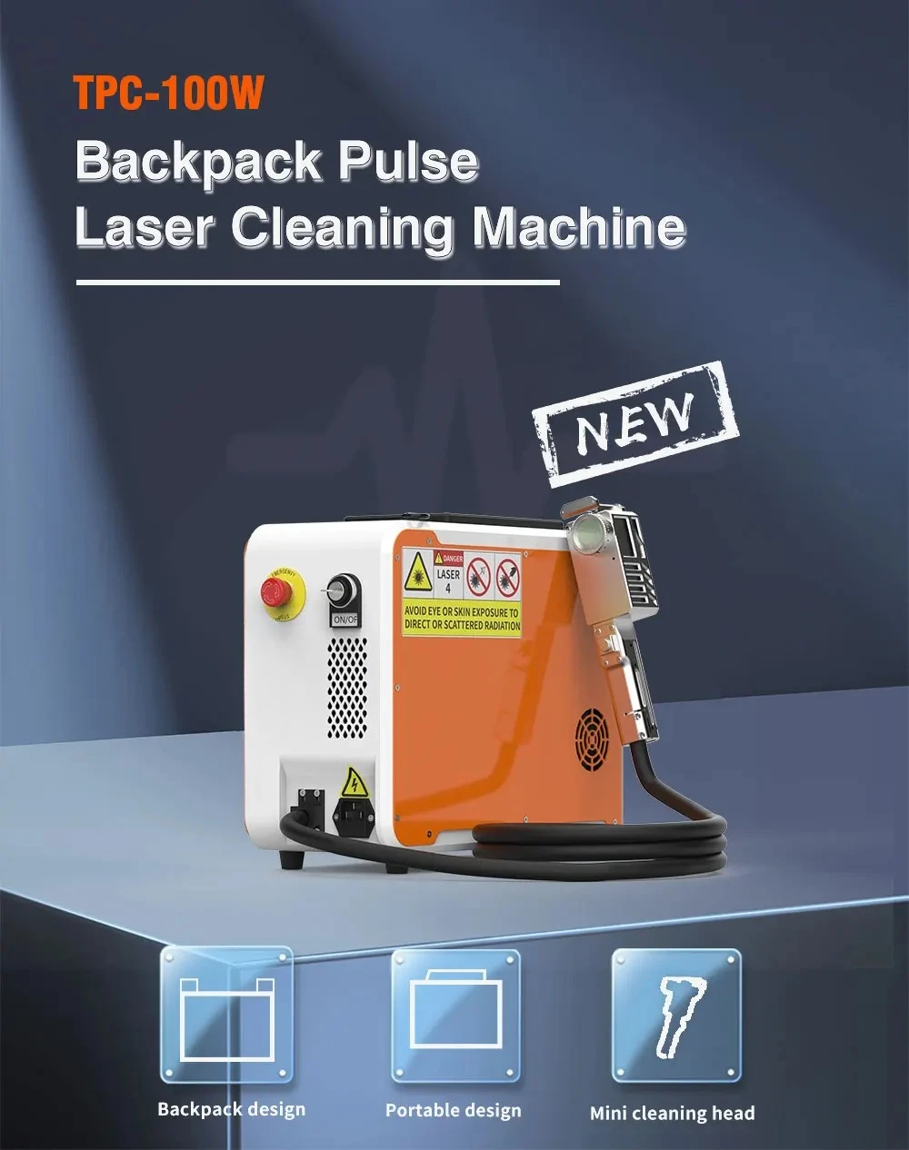 Pulse Laser Cleaning Machine 100w  Portable Laser Cleaner for Metal Rust Removal Pulse Laser Clean（Product deposit）