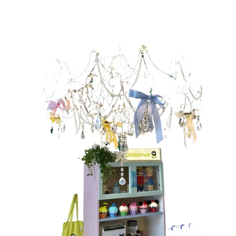 

French light luxury crystal living room pearl main lamp, personalized art firefly dining