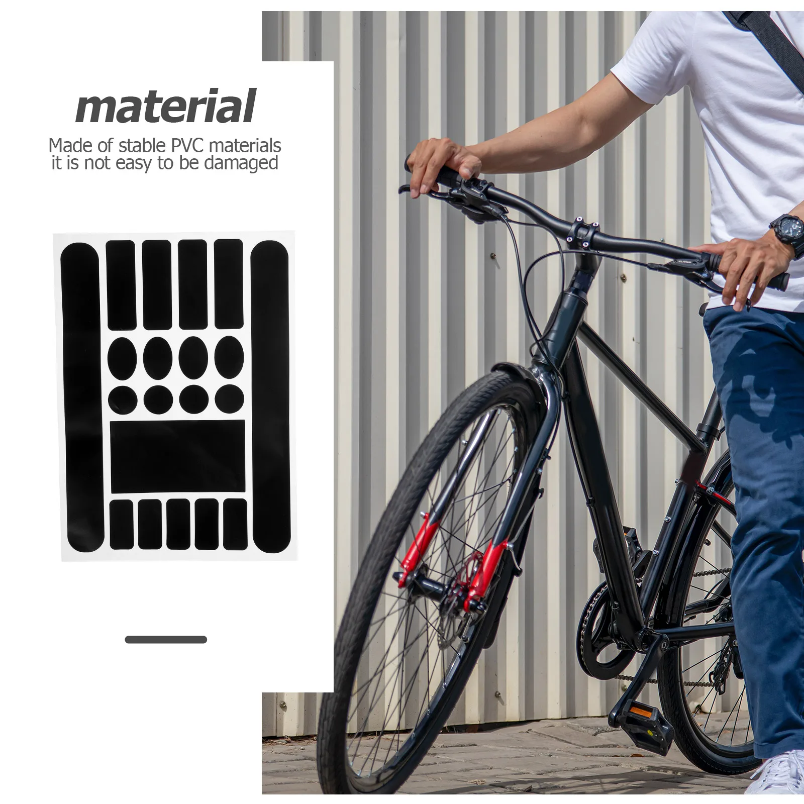 

2Pcs Anti-Scratch Bike Frame Stickers Wide Application for Various Bikes Stable and Durable Bike Wrap Cycling Stickers