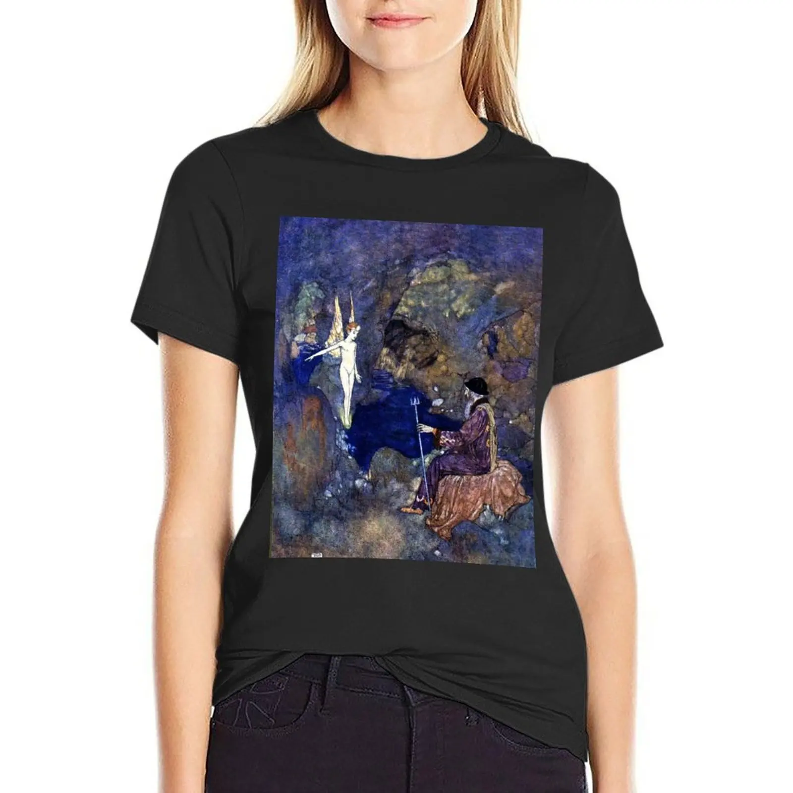 Ariel and Prospero - The Tempest - Edmund Dulac T-Shirt lady clothes tees Women tops