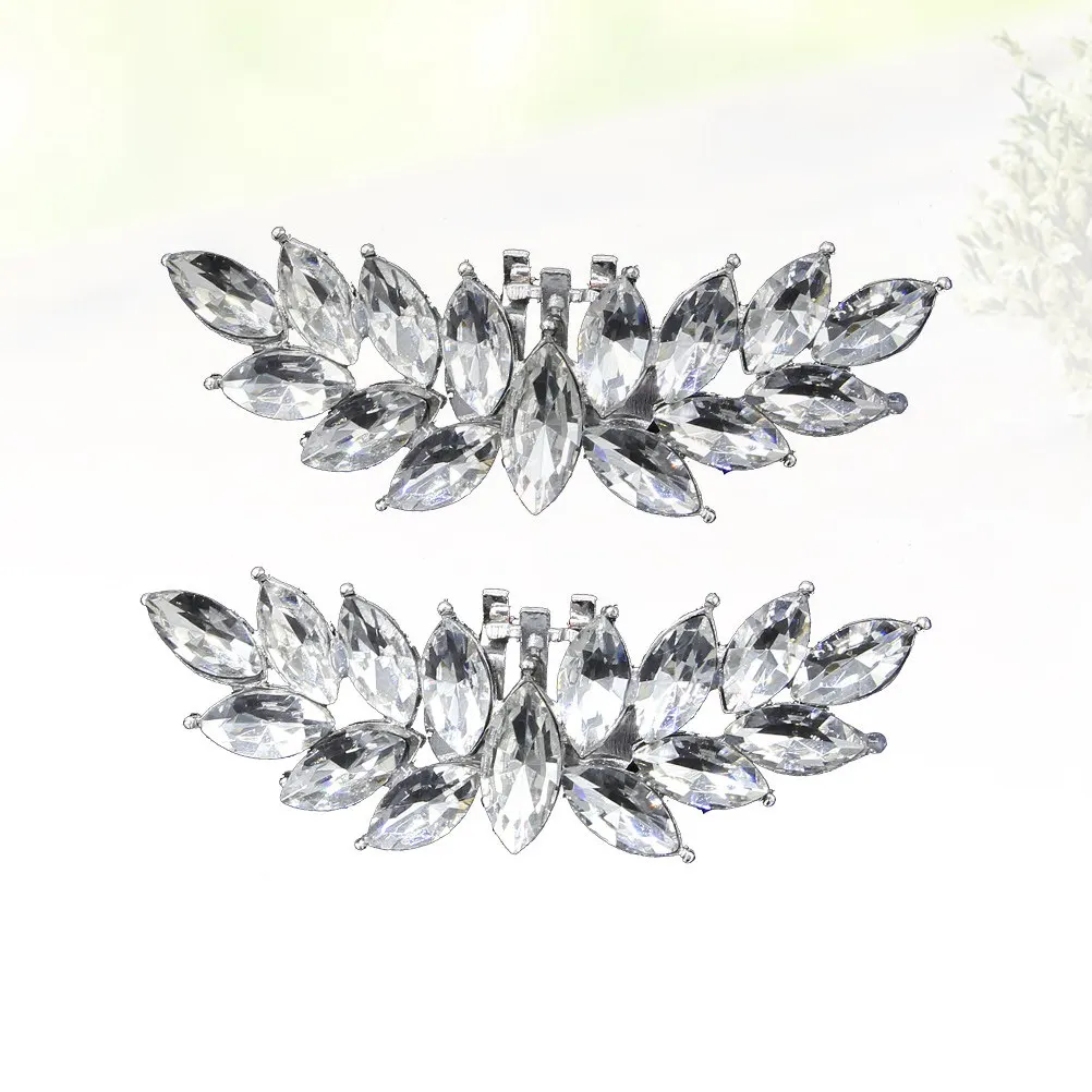 

1 пара декоративных цветов для обуви, женские клипсы для туфель, украшение из страз для туфель на высоком каблуке, аксессуар для свадебных, праздничных и банкетных туфель