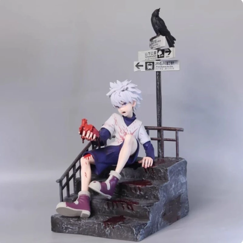 Hunter X Hunter Redstone Killua Zoldyck Anime periférico figura adorno de escritorio estatua niño coleccionable regalo de cumpleaños