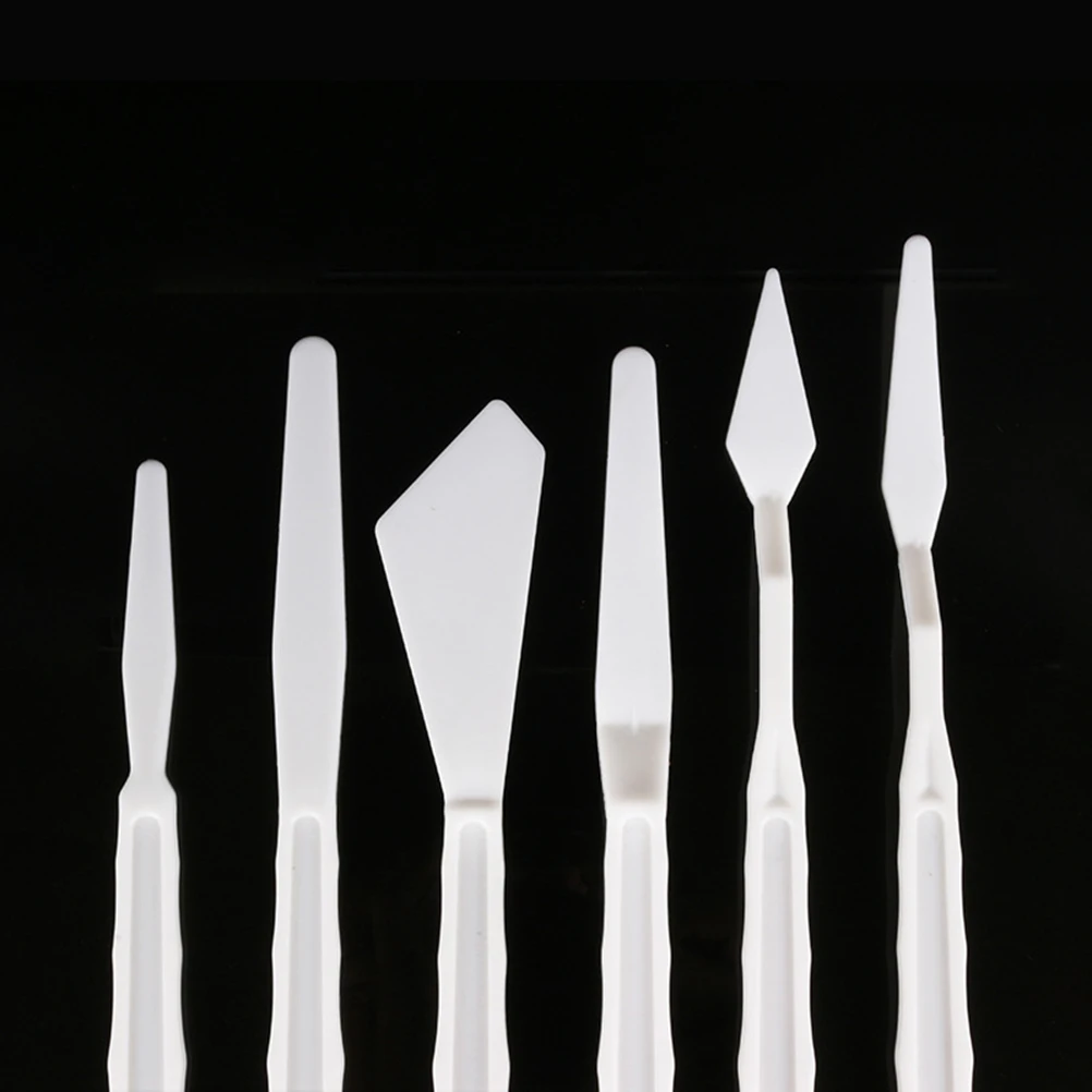

5 Sets of Painting Spatula Set Plastic Drawing Spatula Oil Painting Accessories for Students Artists White