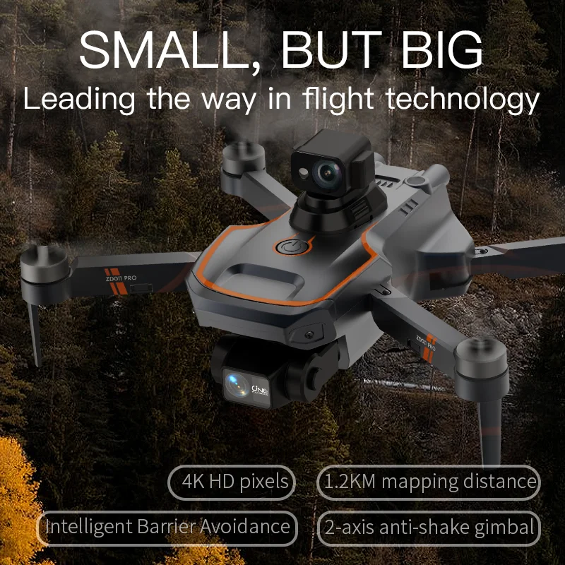 ZD011 Pro Drone GPS 4K HD Podwójny aparat 2-osiowy gimbal 5G WiFi 360 °   Bezszczotkowy, składany mini quadkopter RC do unikania przeszkód