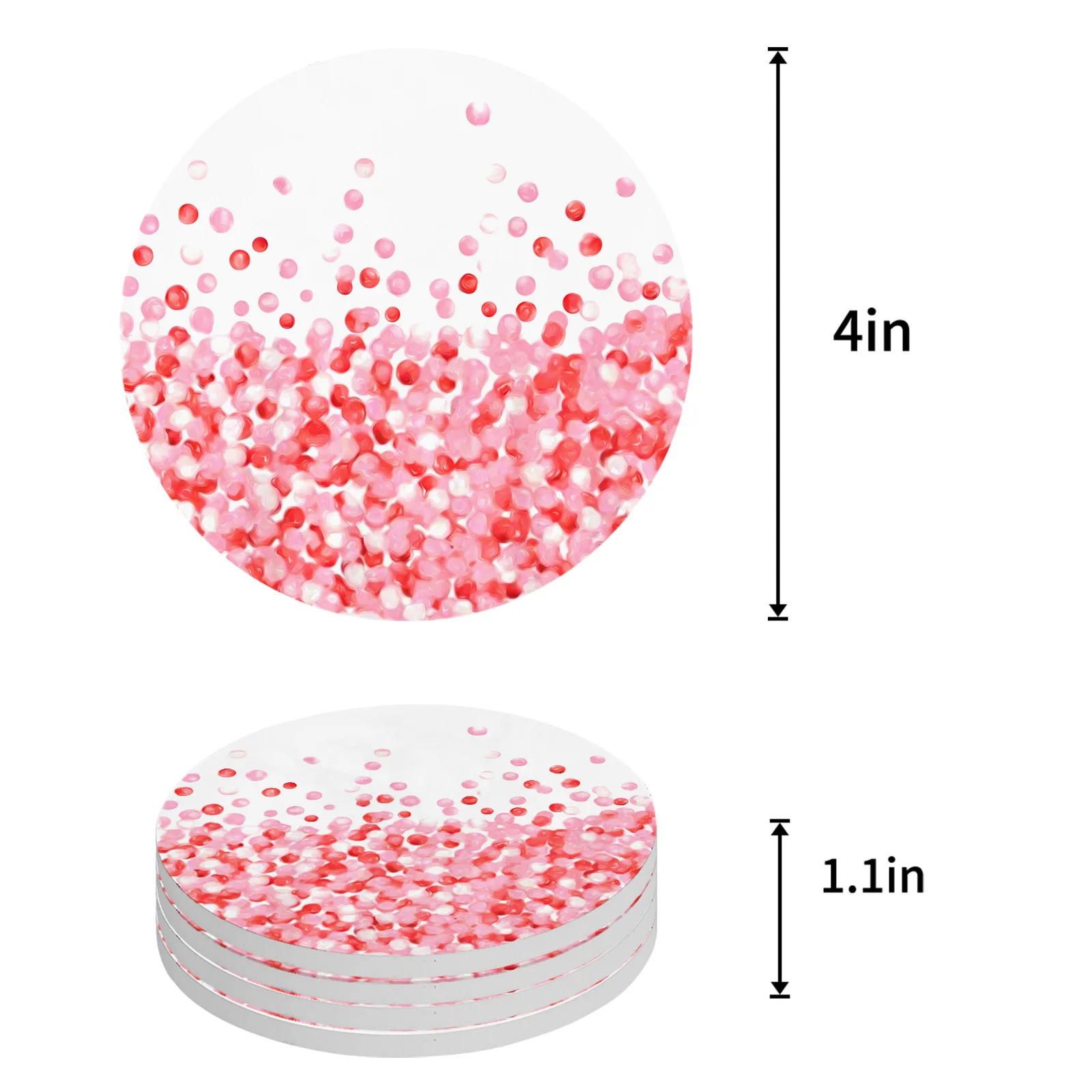 Pink Bubble Balloon Ceramic Coaster Set Coffee Tea Cup Coasters Kitchen Accessories Round Placemat