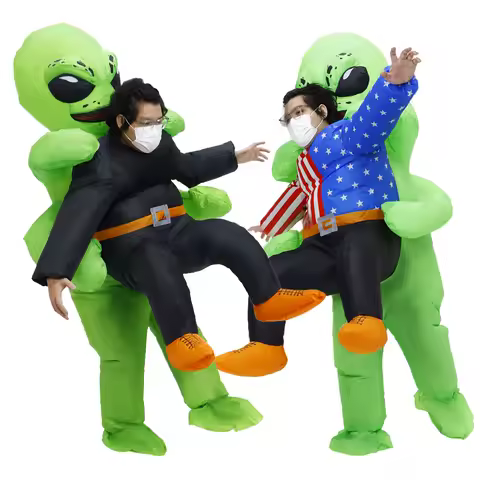 Inflatable Alien Cosplay Costume Suit Performance Fancy Dress Funny Halloween Carnival Theme Party for Adult Men Women