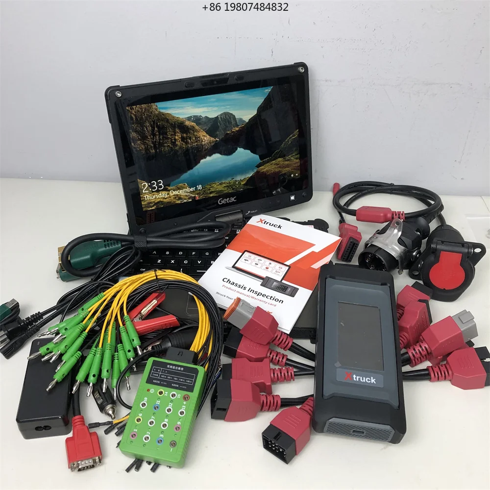 Full Set X-truck Chassis Inspection Tool Heavy Duty Truck ABS EBS RCS for ZF FAST SINOTRUCK Diagnostic Tool Geatc V110 G3 Laptop