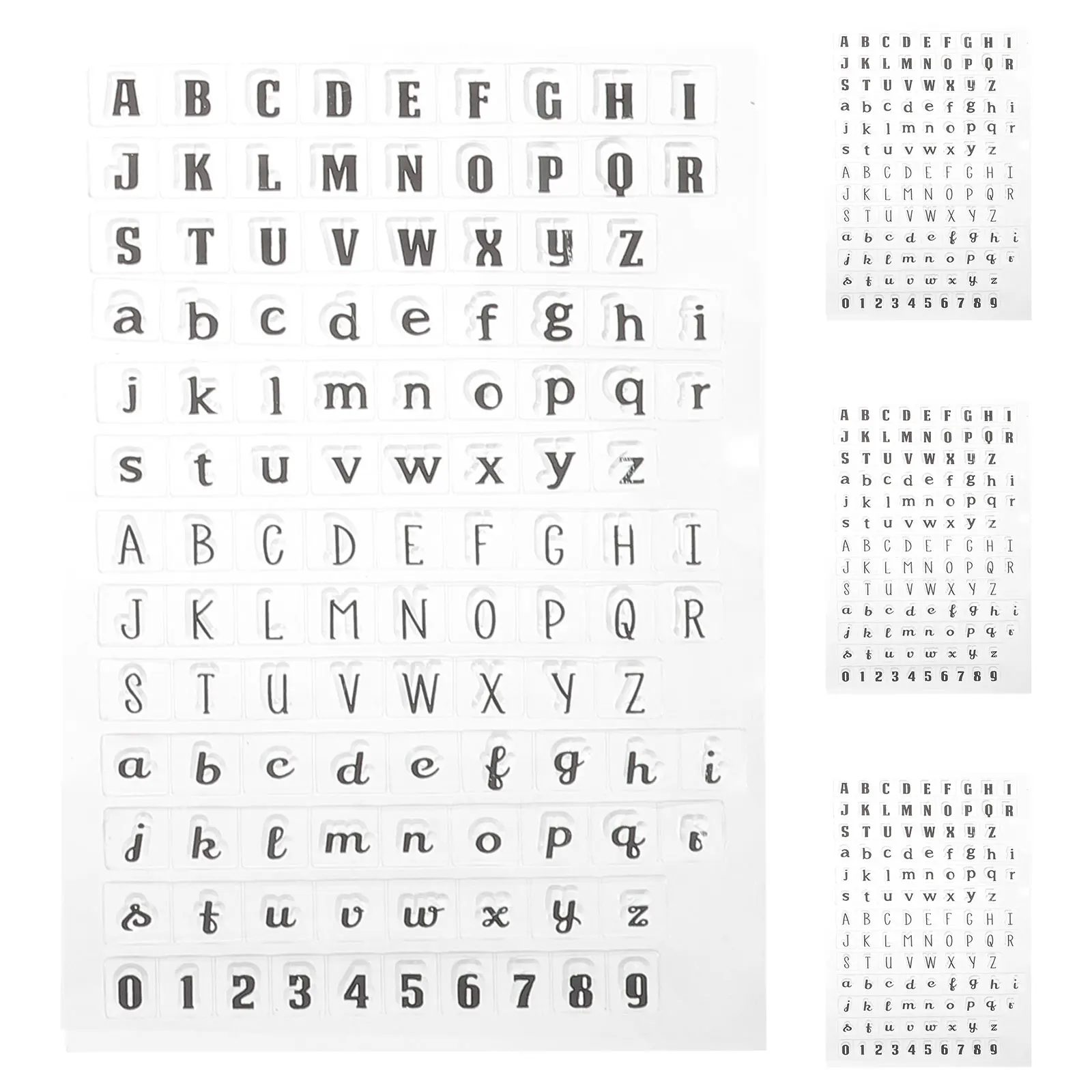 4 Pcs Transparent Silicone Alphabet Clear Map Kit Craft for Card Making Hand Rubber Crafting