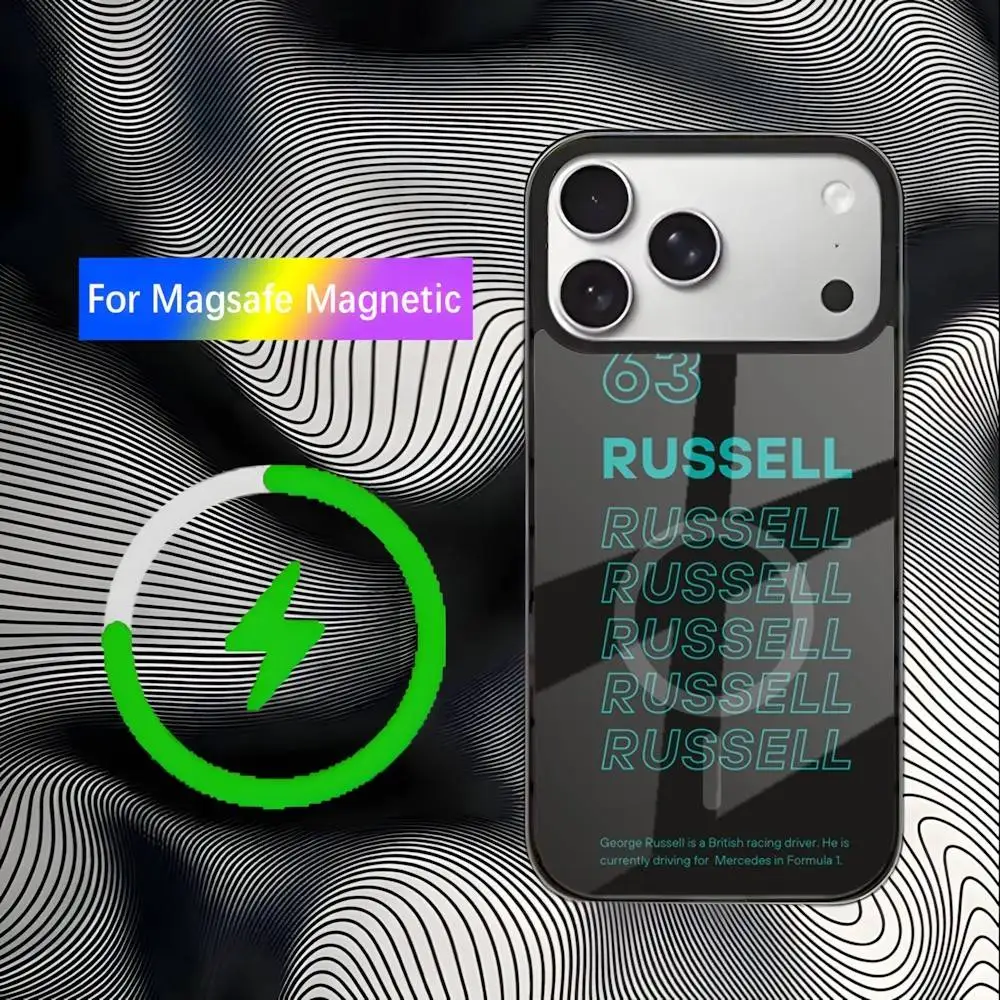 حافظة هاتف F1 Formula 1 رقم 66 لهاتف iPhone 17,16,15,14,13,12,11,Pro,Max,Plus,Mini,SE4,E شحن لاسلكي Magsafe مغناطيسي