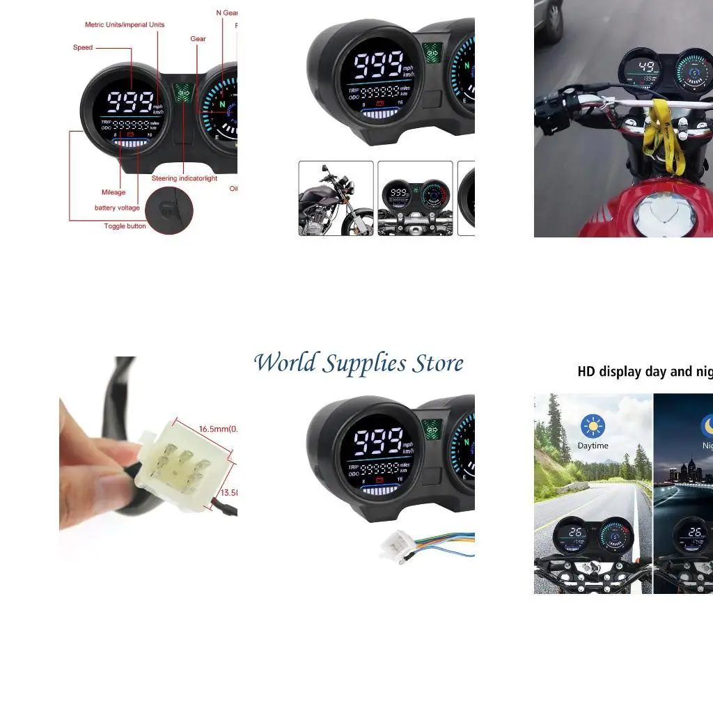 

G6KC LCD Speedometer Motorcycle Waterproof Speed Mileage for CG150 Fan 150