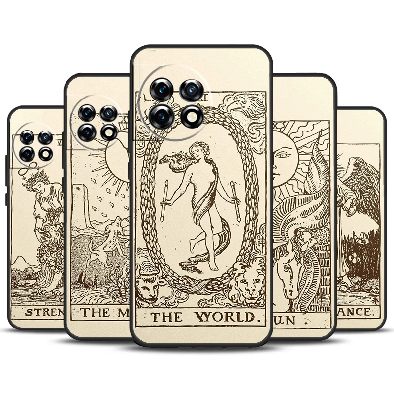 Tarot Card Astrology Sun Moon Case For OnePlus 12 11 9 10 Pro 9RT 10T 10R 12R OnePlus Nord CE 2 3 Lite 2T N10 N20 Cover