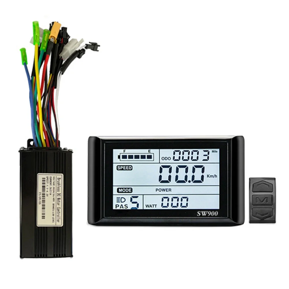 

24/36/48V 26A/750W Sine Wave Controller+ SW900 Display For Ebike Electric Scooter Outdoor Cycling Accessories 9Mos 124x62x38mm