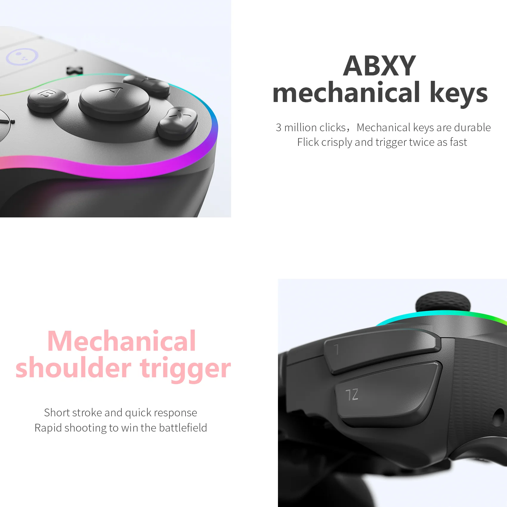 LinYuvo Retro joy cons romote gamepad for Nintendo Switch/OLED with Turbo Ergonomic&Hall Effect Joysticks Dual-motor vibration