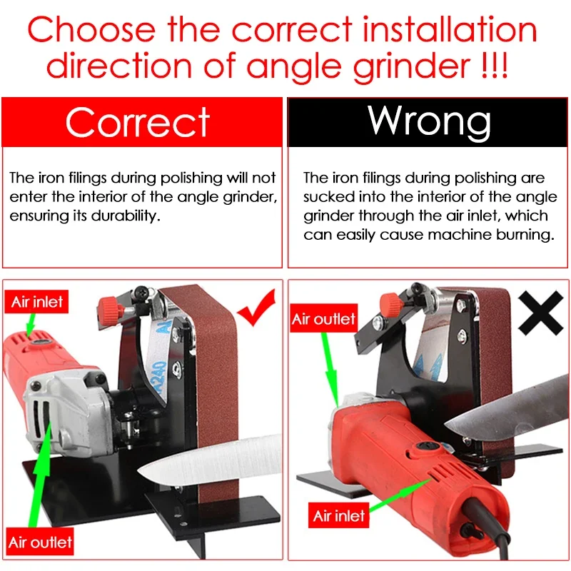 Angle Grinder Conversion Sander Sanding Belt Machine Adapter Accessories of 30mm Wide Belt Sander Polishing Grinding Machine