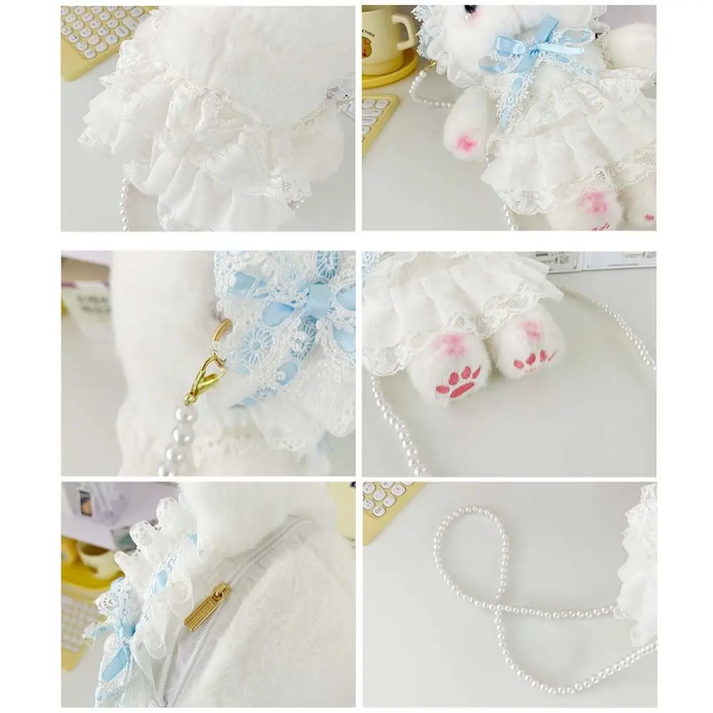Cute Bunny Bag Lolita Sweet Crossbody Bags Princess Pearl Chain Shoulder Bag