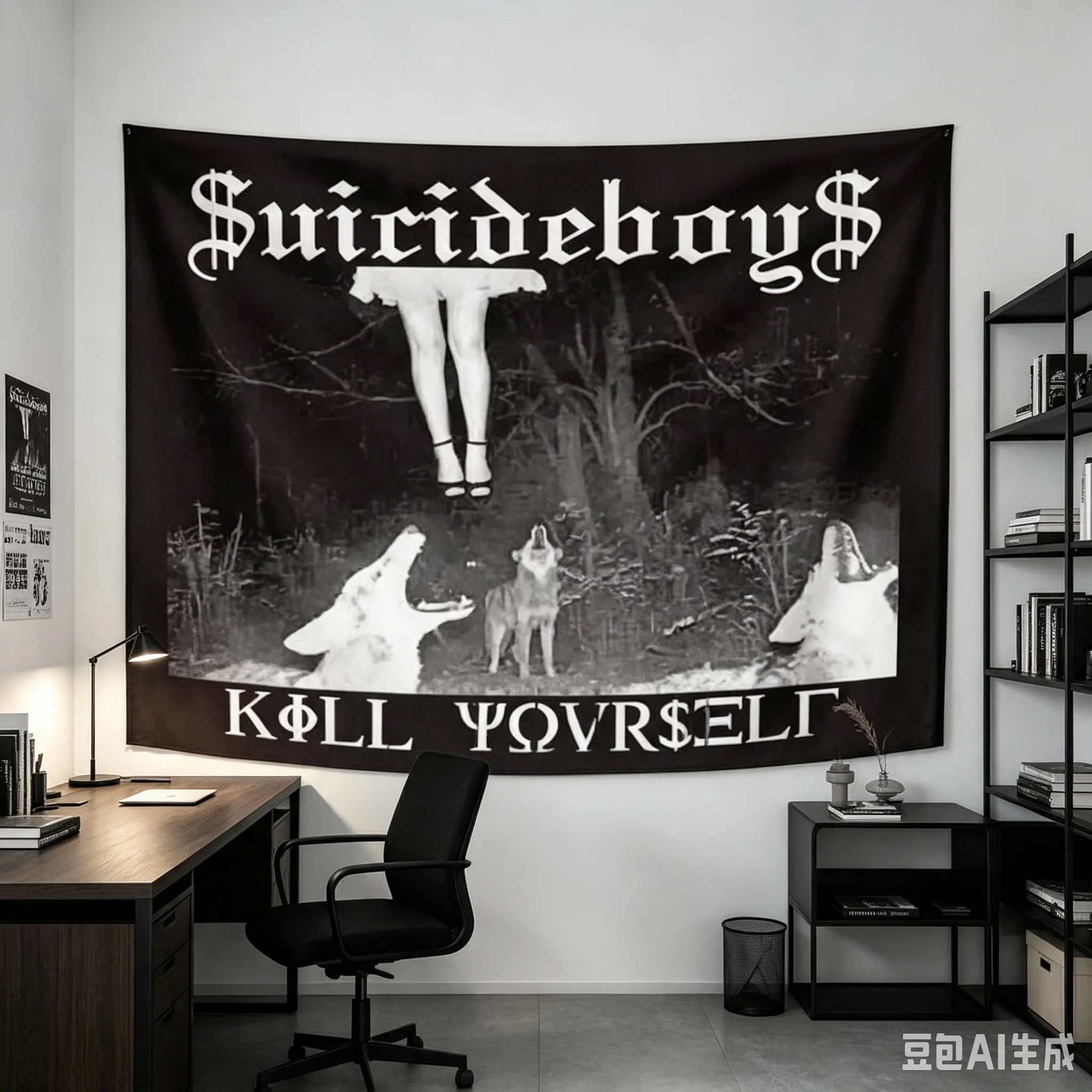 1pc uicideboy Hip Hop Music Tapestry, Multiple Sizes Polyester 2D Print, Bedroom Decor Rap Fan Gift