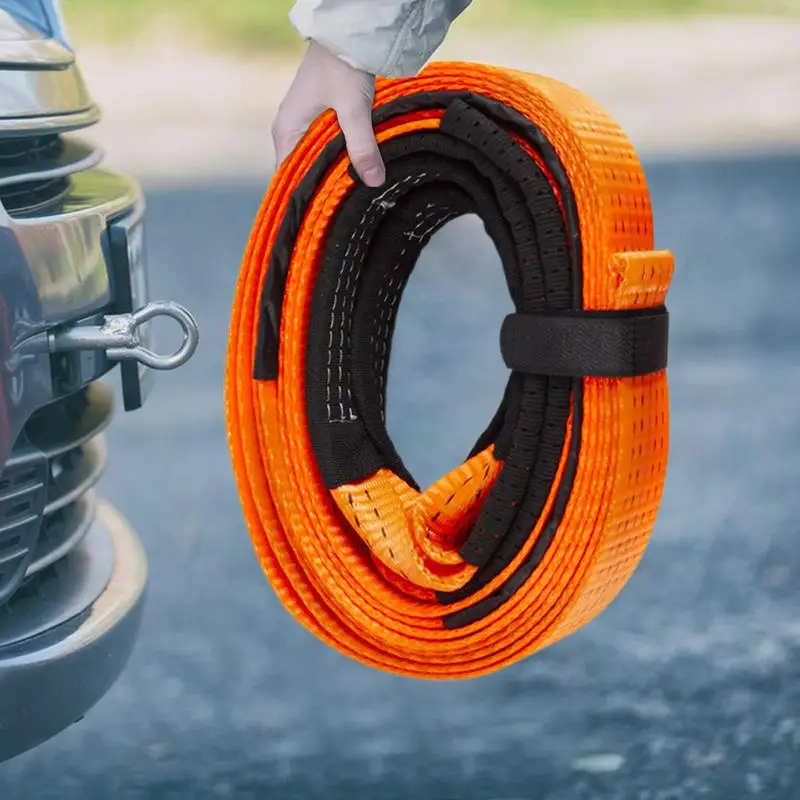 5M Tow Straps Heavy Duty Towing Strap with Hooks Car Accessories for Tree Saver Winch Extension Sturdy Supplies for Truck ATV