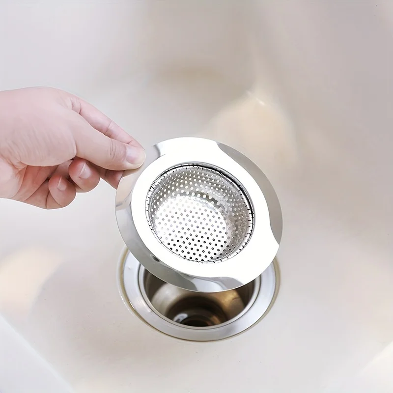 2pcs Stainless Steel Kitchen Sink Drain Filter, 4.5 Inch Wide‑edge Food Catcher, Universal Sink Basket Strainer