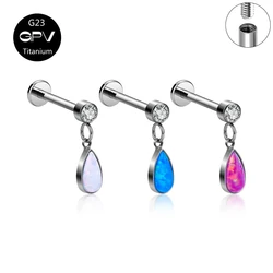 Wholesale G23 F136 Opal Droplet Pendant Earbone Studs Fashion Classic Perforated Jewelry Women's Earrings