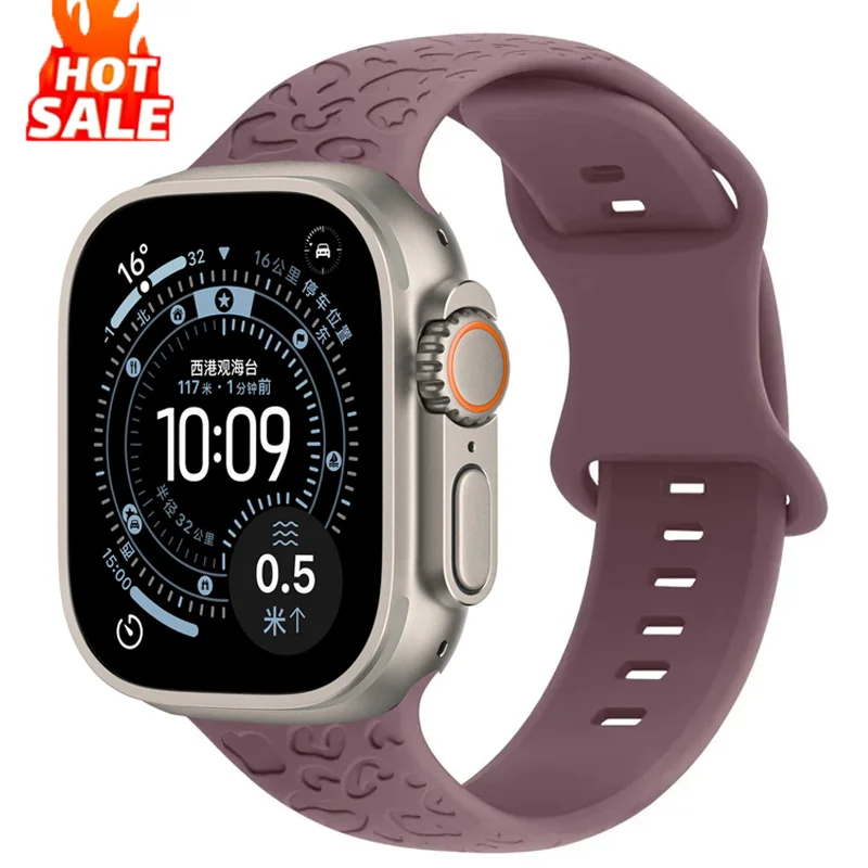 New Engraved Strap For Apple Watch Band 46mm 42mm 44mm 49mm 41mm 45mm Silicone Bracelet Series 11-10 8 9 7 SE 3 6 5 4 Ultra 2 3