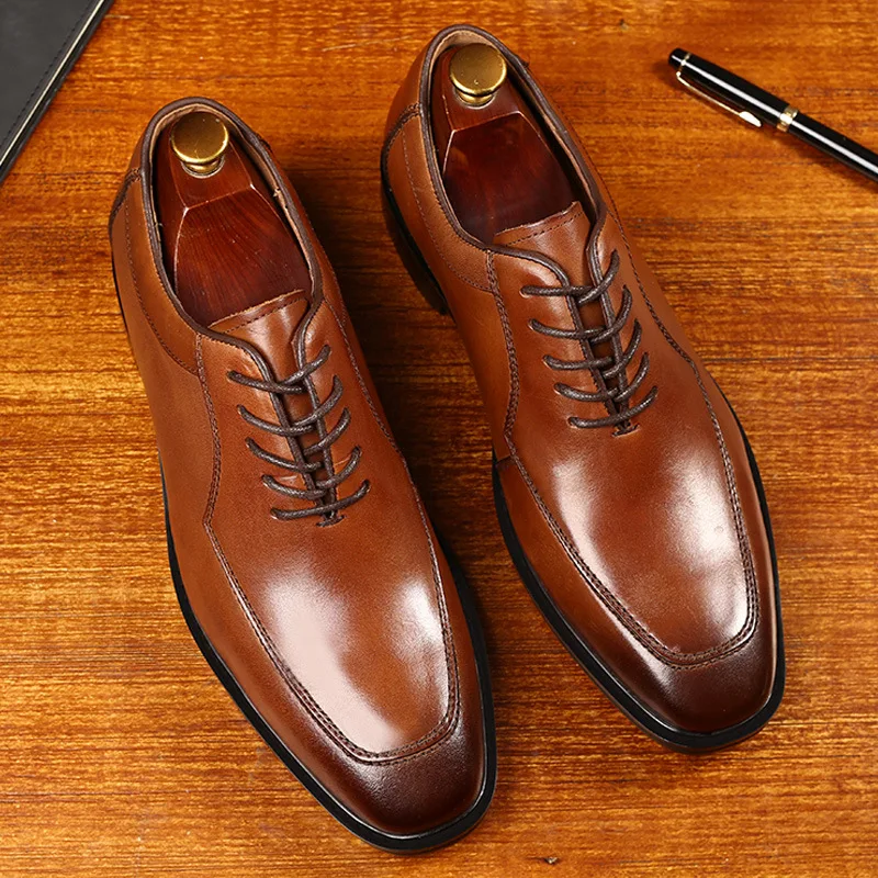 

Large Size 38-48 Business Men's Shoes Classic Genuine Leather Formal Shoes Men's Comfortable Touch Pointed Office Wedding Shoes