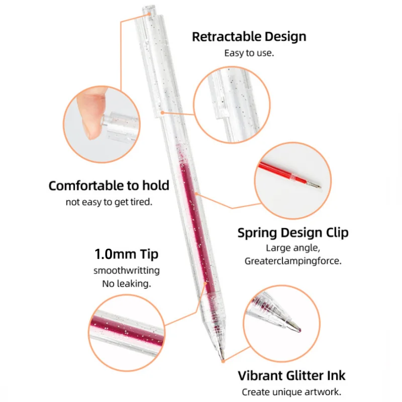 18 لون بريق جل أقلام مجموعة 1.0 مللي متر بنك الاستثمار القومي الملونة الحبر الفن الرسم ، حساب اليد ، المجلات ، DIY بها بنفسك مدرسة مكتب لوازم مكتبية