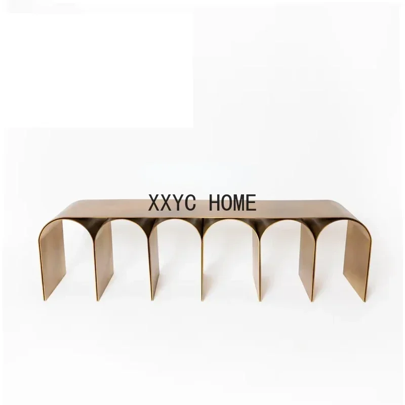 

Современная простая креативная дизайнерская скамья-арка из нержавеющей стали, металлическая, для использования в помещении, как прикроватный табурет