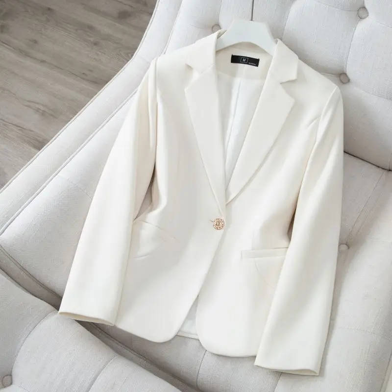 

White Tailored Jaet Women's Spring 2024 Slim Fit ort Sle Ele Personali Small Size Faionable Ladies Suit Top