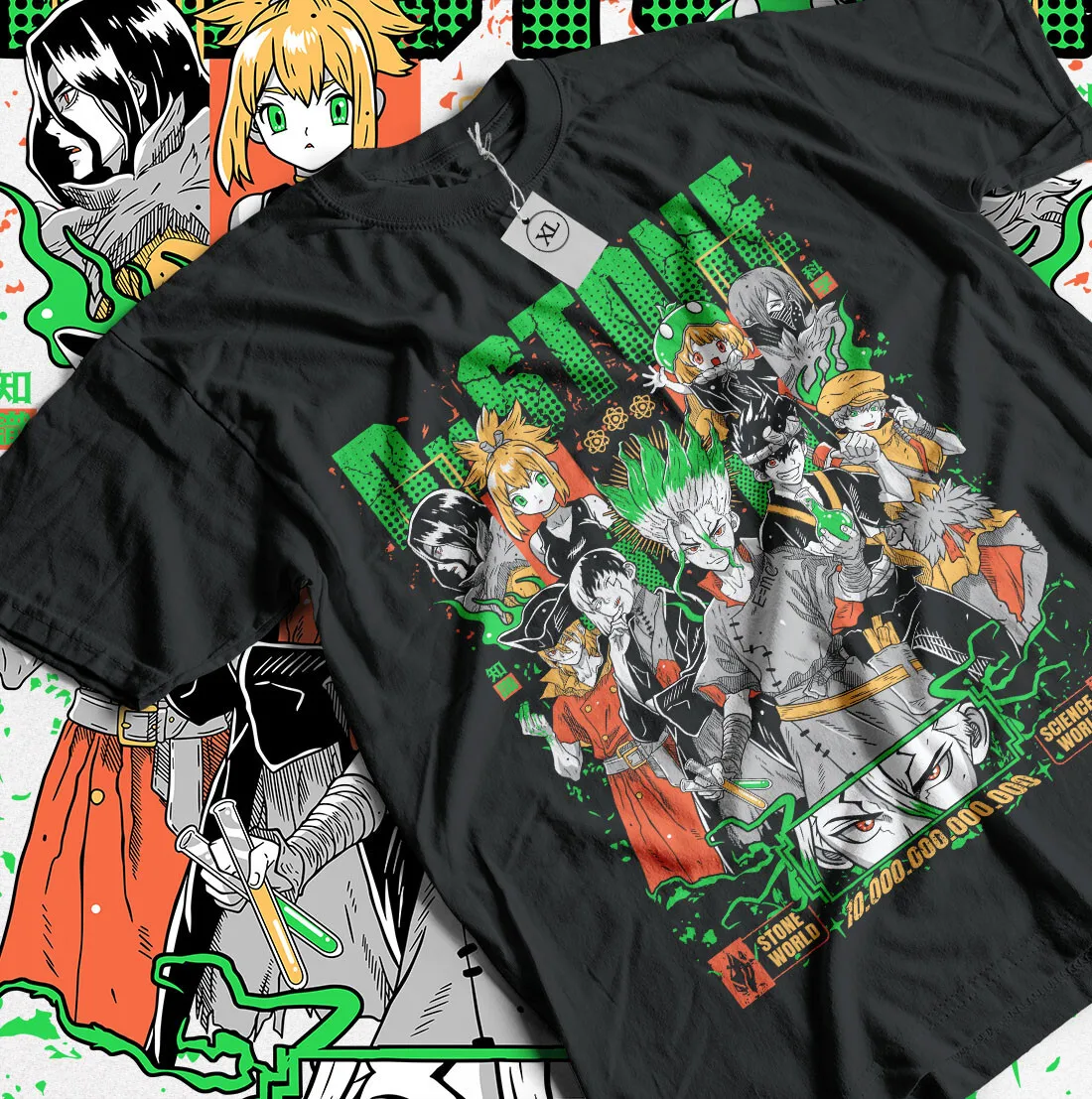 Dr.Stone Senku Ishigami T-shirt Anime Manga Taiju Oki Ryusui Gift Shirt All Size