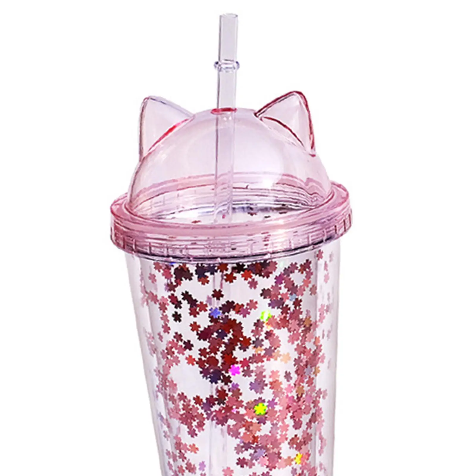 Sequins Tumbler with Straw & Lid for Shopping Camping Reisen im Freien Hot and Cold