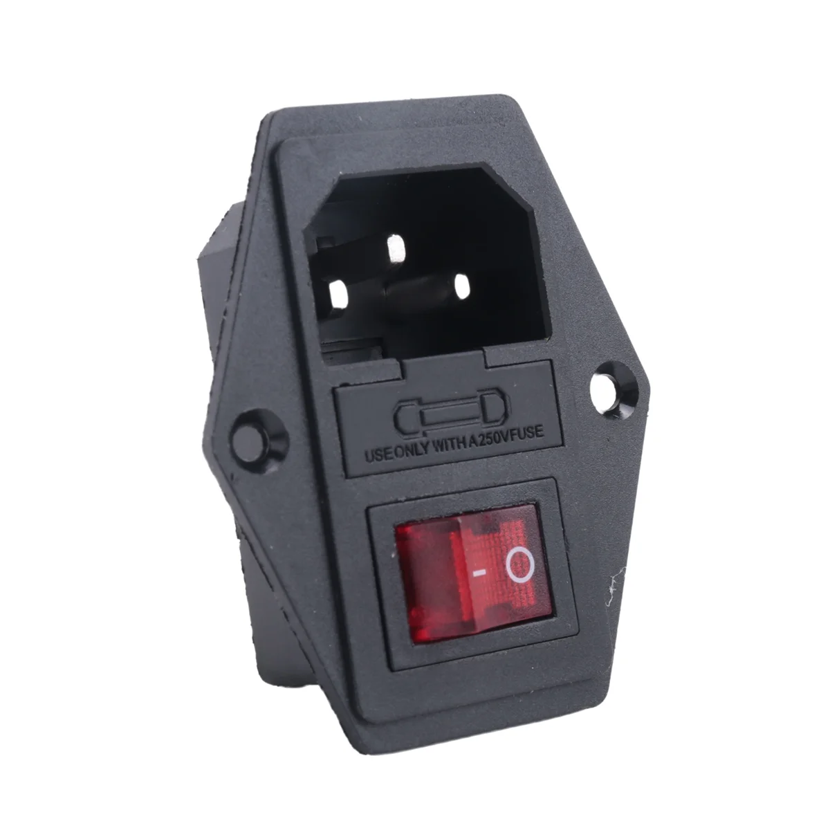 AT77 3 دبوس IEC320 C14 مدخل وحدة التوصيل فيوز التبديل ذكر مقبس الطاقة 10A 250 فولت