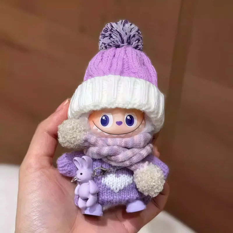 

Для Mini 4-го поколения Labubu Heart's Code 4,0 виниловый сменный вязаный набор для плюшевой куклы 10 см, новая теплая зимне-осенняя одежда Feference