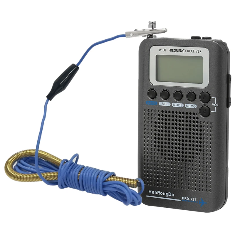 Portable Full Band Radio Aircraft Band Receiver FM/AM/SW/ CB/Air/VHF World Band with LCD Display Alarm Clock