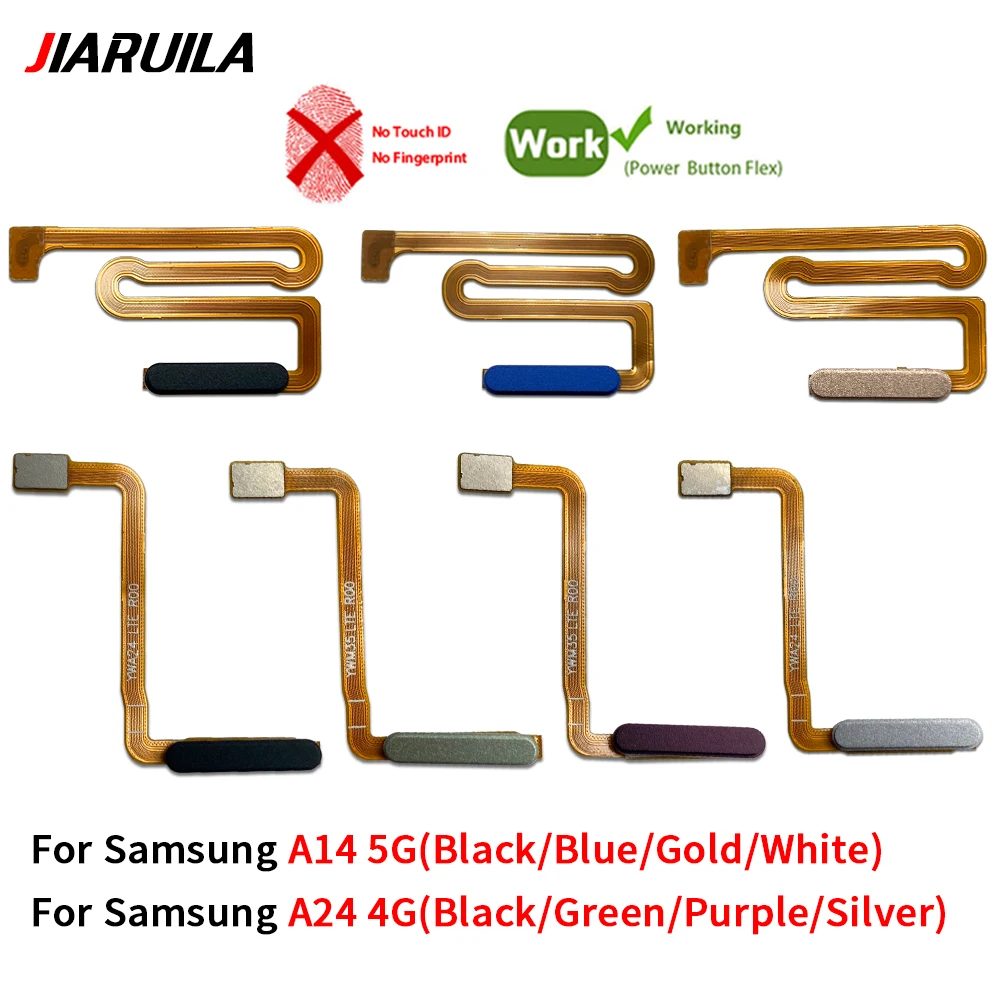 

10 Pcs For Samsung A14 5G A24 4G Home Button Power Connection Flex Cable Ribbon Without Fingerprint
