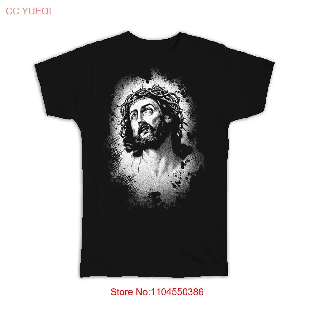 Lent and Easter Jesus Crown Of Thorns T Shirt Sacrifice Faith Hope Catholic Religious Paster Face long or short sleeves