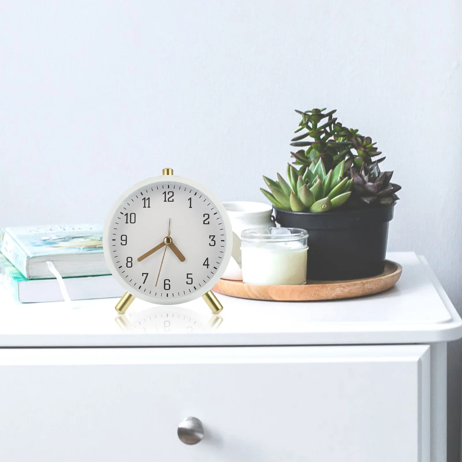

Household Alarm Clock Small Table Bedroom Modern Style Digital for Wake up Convenient Decorative