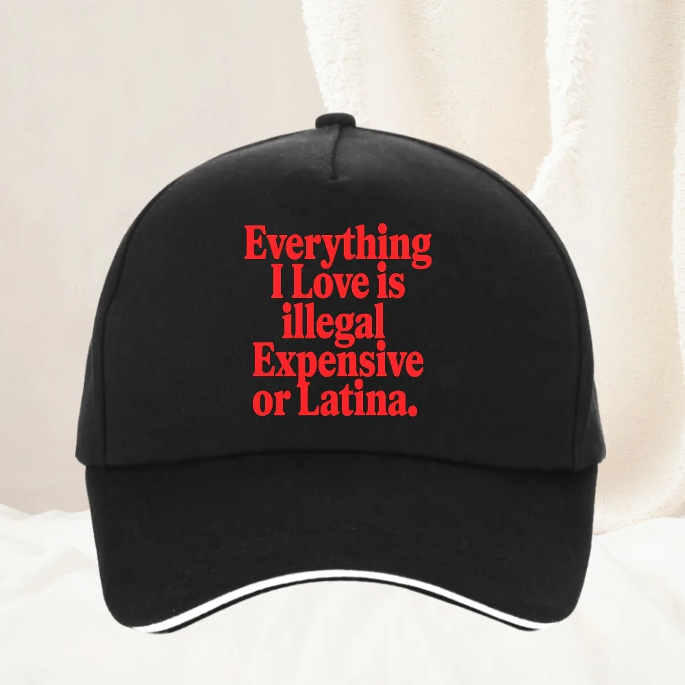 

Everything I Love Is Illegal Expensive Or Latina Blonde hat Unisex adjustable outdoor Visors hat