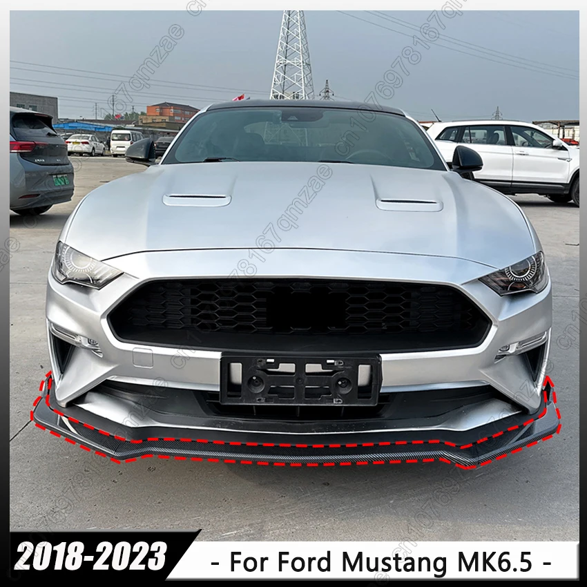 

Gloss Black Car Front Bumper Chin Splitter Lip Trim For Ford Mustang MK6.5 2018-2023 Lower Diffuser Spoiler Accessories