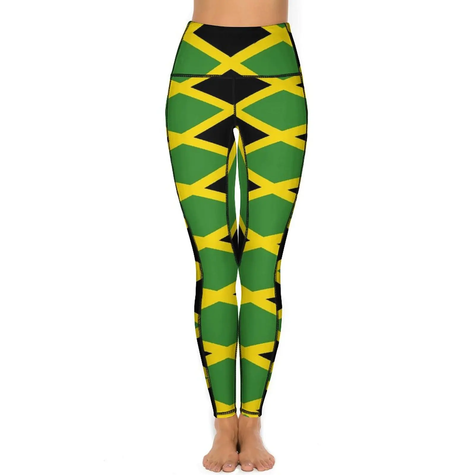 Jamaican Flag Leggings Love for Jamaica Fitness Gym Yoga Pants High Waist Aesthetic Leggins Stretchy Graphic Sport Legging Gift