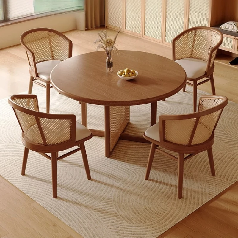 Folding Dining Table Set Furniture Japandi Furniture Kitchen Tables Dining Room Round Wood 5 Folding Camping Tavolo Da Pranzo