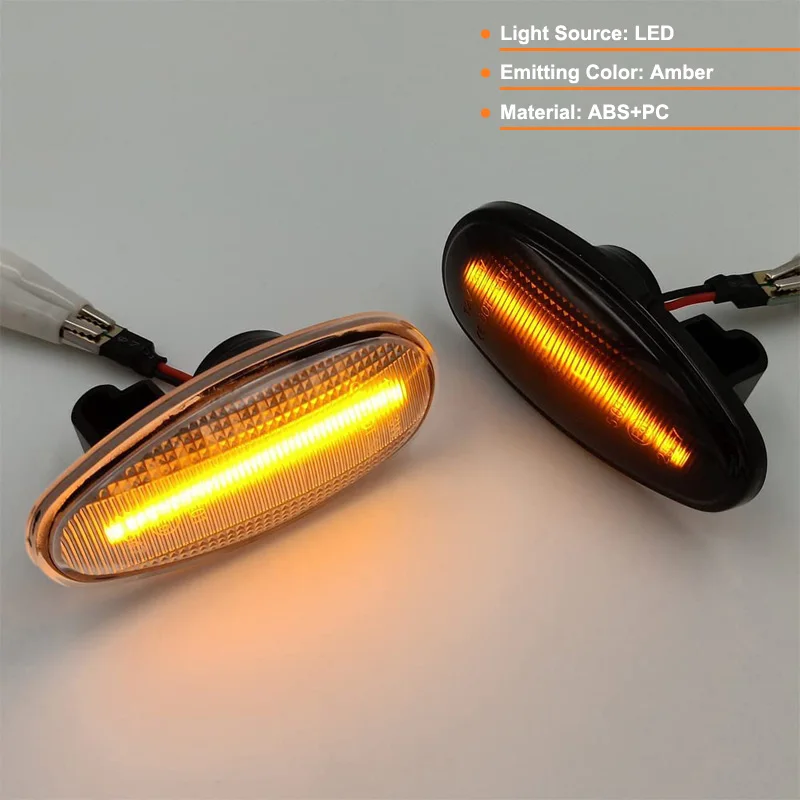 2PCS LED Side Marker Lamp Amber Side Turn Signal Lights For Mitsubishi Outlander Lancer Freeca I-Miev Pajero Galant Space