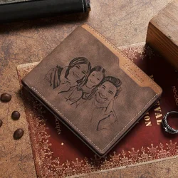 Personalized Photo Wallet for Men, Customized Gifts for Father's Day Husband BF Dad Son Family Groomsmen Friend, Birthday Day