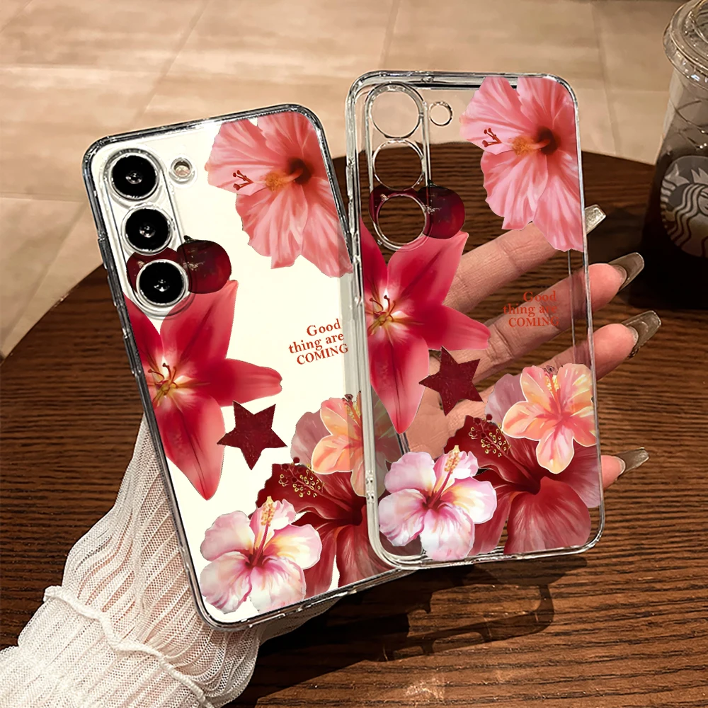 Kirschblüten-Hülle für Samsung Galaxy S26 S25 S24 S23 Ultra S22 S21Plus FE A57 A56 A55 A54 A53 A36 A35 A34 5G Transparente Schutzhülle – Detail 5