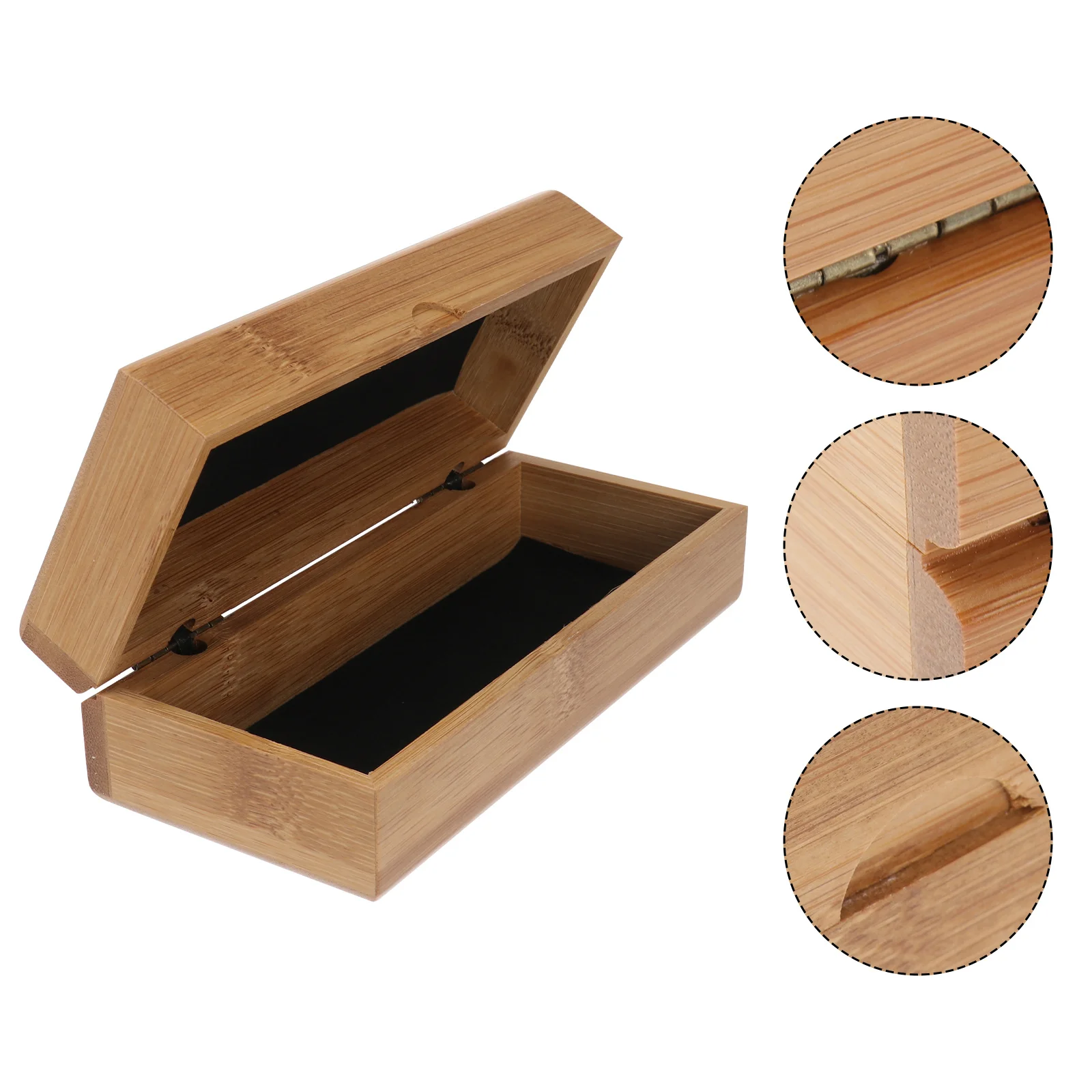 

1Pcs Bamboo Sunglasses Box Vintage Design Portable Fashionable Durable Khaki Glasses Storage Container Retro Specimen