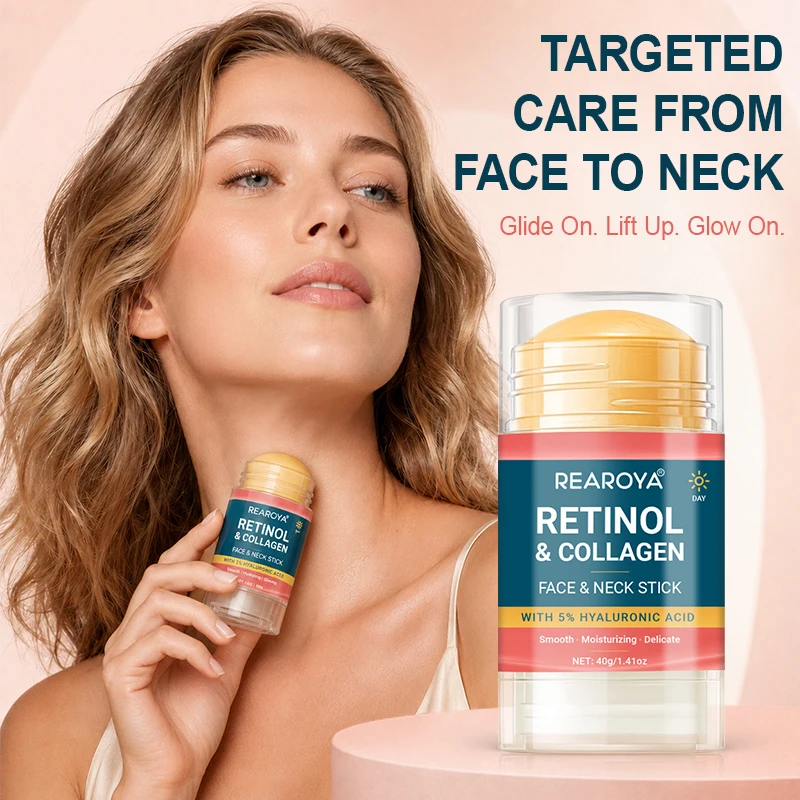 Retinol Neck & Facial Stick with 5% Hyaluronic Acid Collagen Moisturize Improve Loose Firms Face Cream Skincare Travel Daily Use