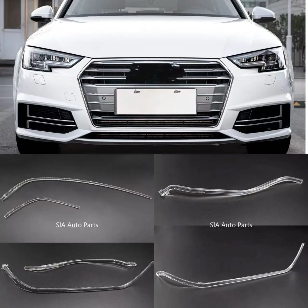 

NEW For Audi A4 B9 2017-2019 LED Car Headlight DRL Guide Daytime Running Light Tube LED Light Bar White Light Angel Eyes