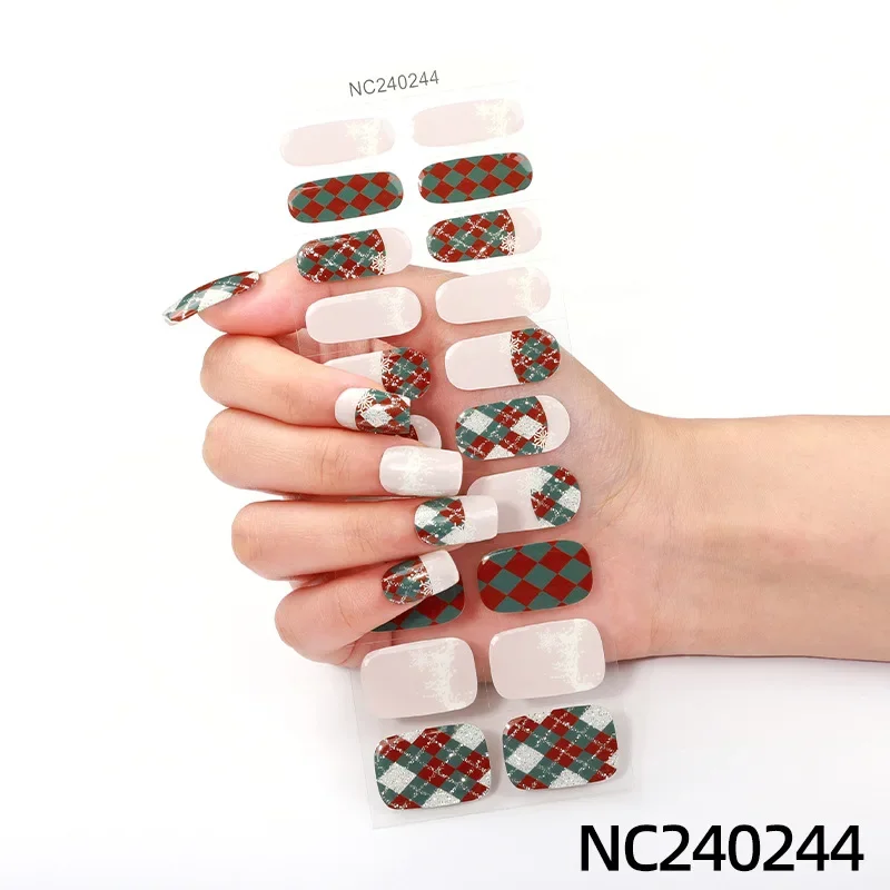 Weihnachten halb gehärtet Gel Nagel Patch Slider Kleber Schneemann Schneeflocken Nail Art Aufkleber Nagel liefert DIY Maniküre UV-Lampe brauchen