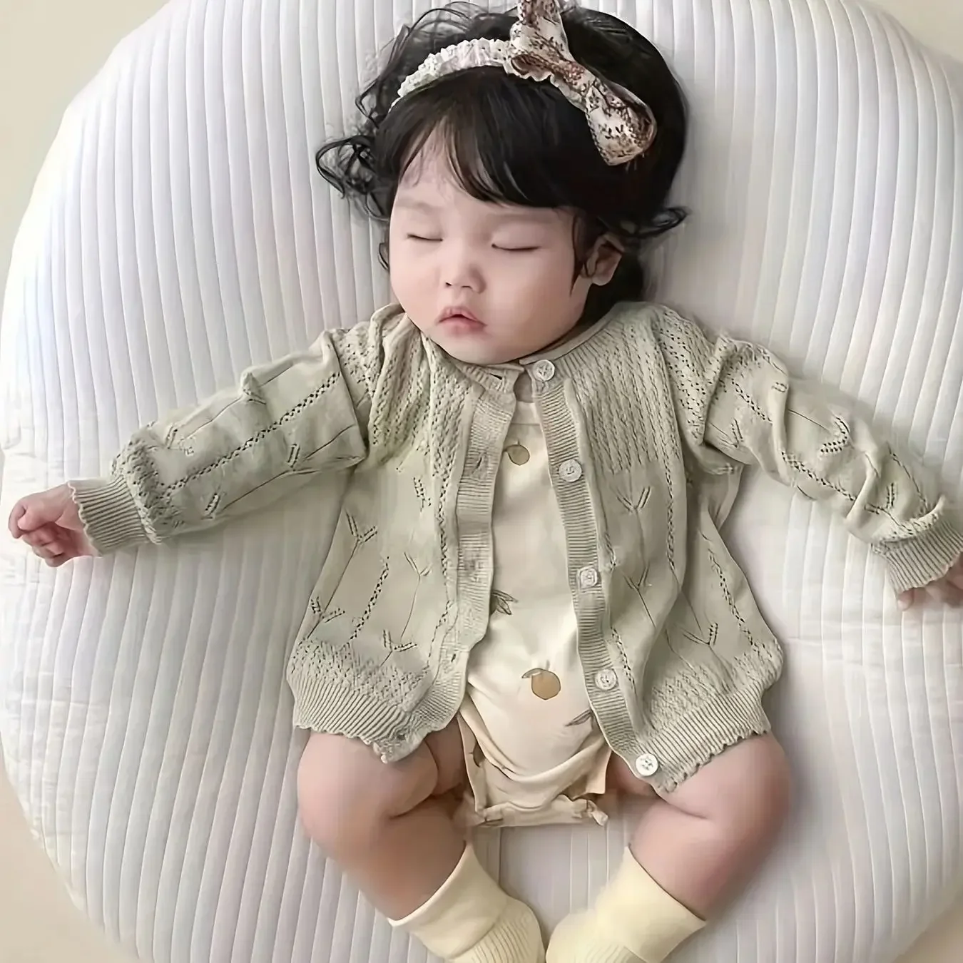 

Baby Spring Knitted Cardigan Baby Girl Outwear Spring Autumn Summer Thin Infant Soft Top Girl One Year Old