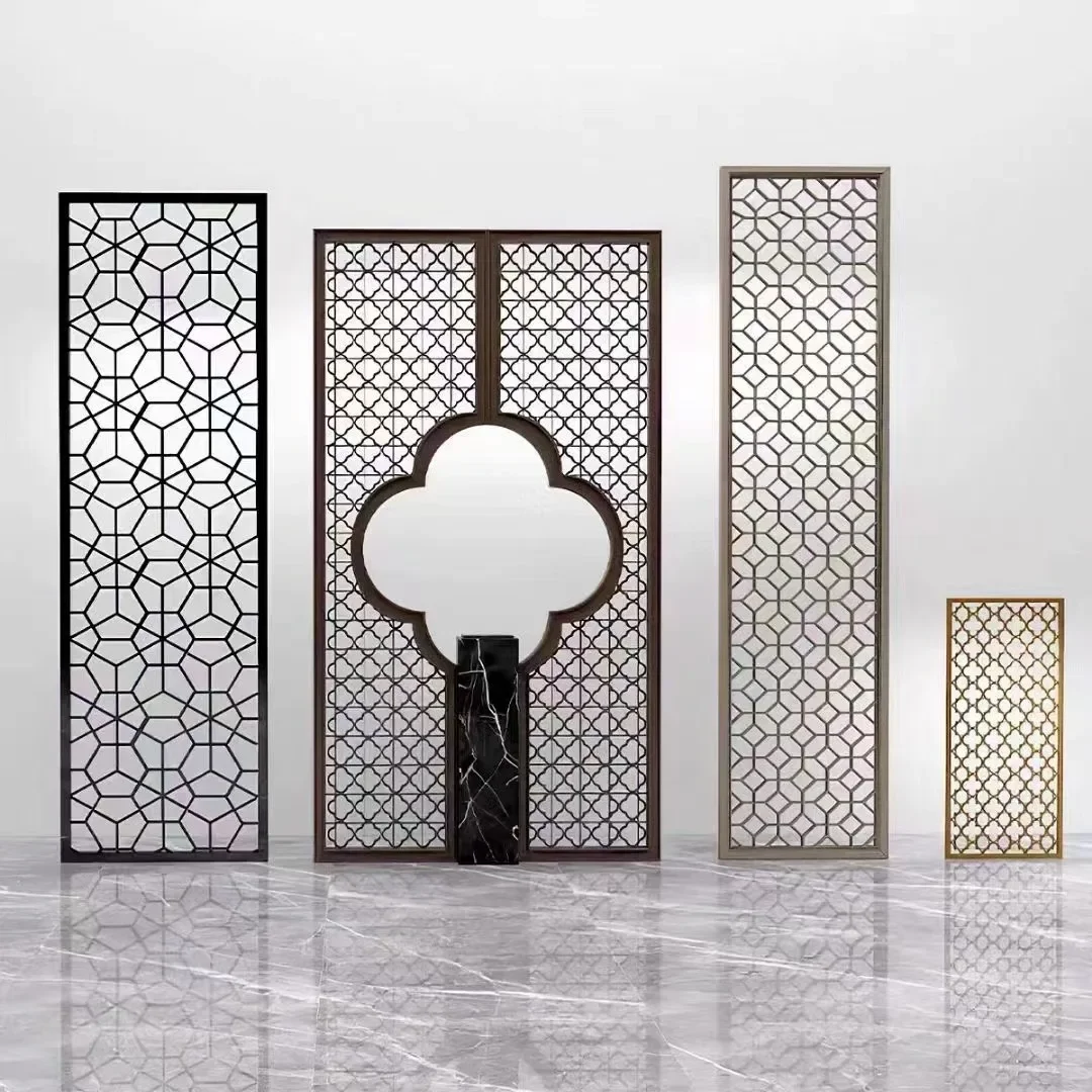 

Stainless steel, screen, living room, entrance, entrance, hotel, grille, hollow out, new Chinese style, light luxury